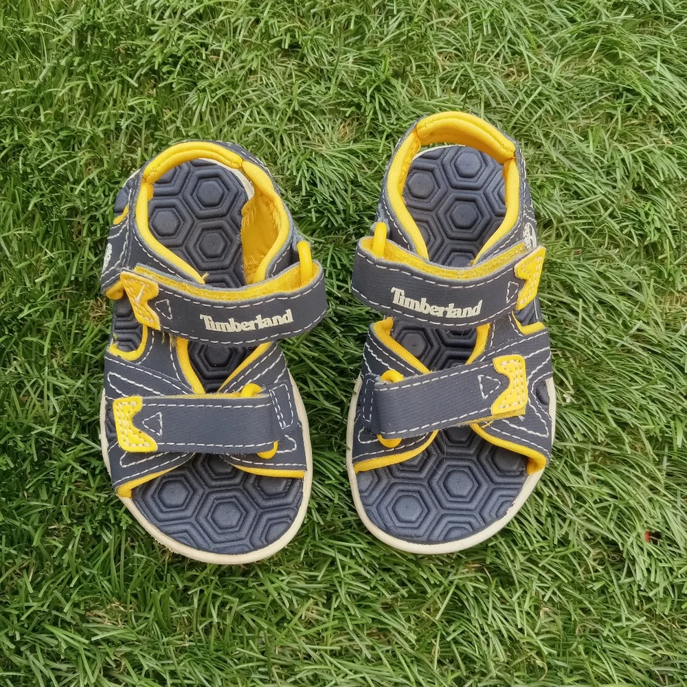 Timberland Baby Adventure Seeker Navy/Yellow Sandals Shoes 5